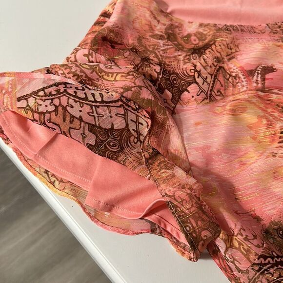 R & M Richards Pink and Brown Paisley Blouse - Picture 4 of 13